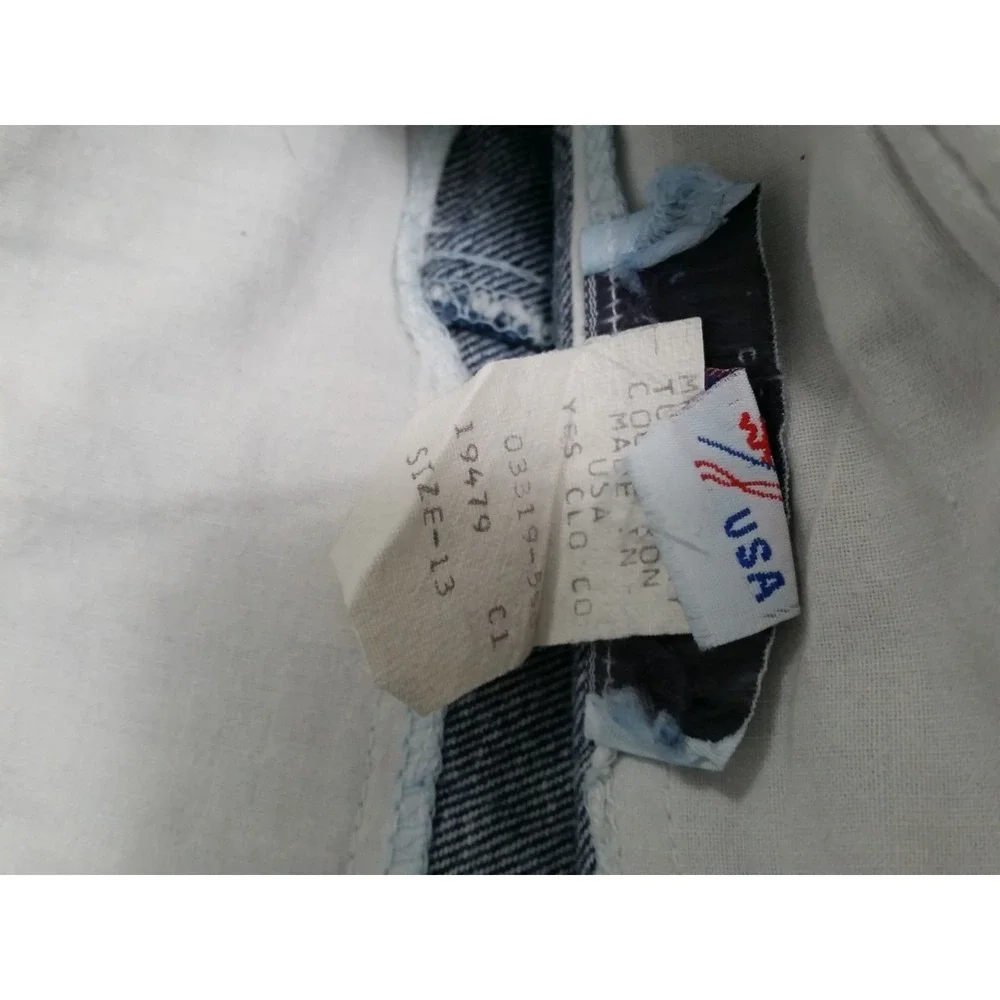 Vintage YES Clothing Denim Jean Skirt Blue Panel Pencil Skirt Sz 13 32x32‎